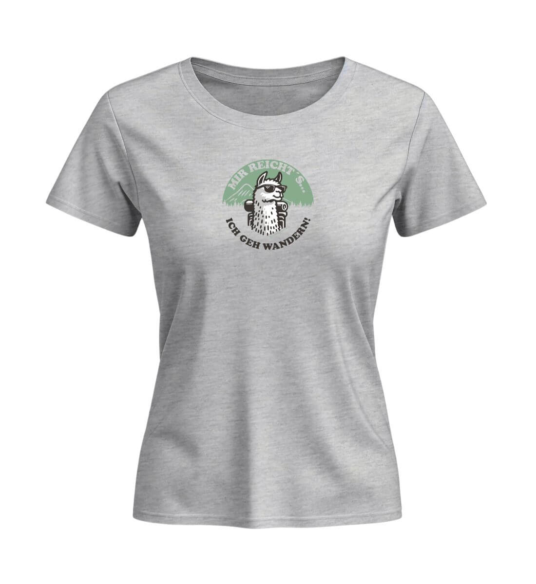 Ich geh wandern | Damen Premium Organic T-Shirt (Fitted) | Farbe: Heather Grey | Rad&Rucksack
