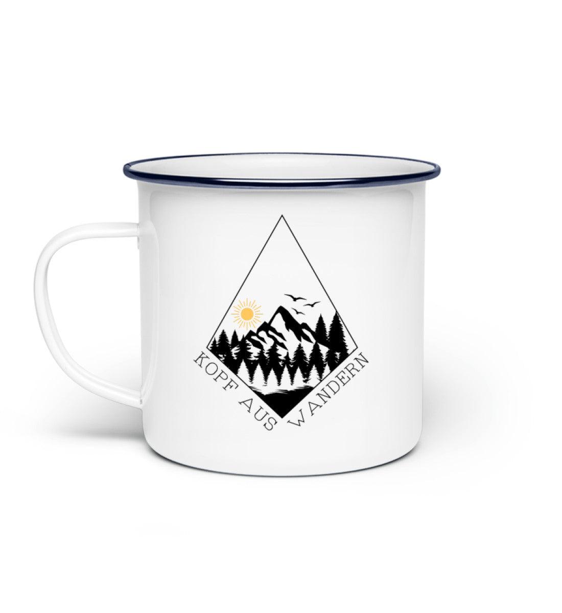 Kopf aus | Emaille Tasse | Farbe: Weiß | Rad&Rucksack