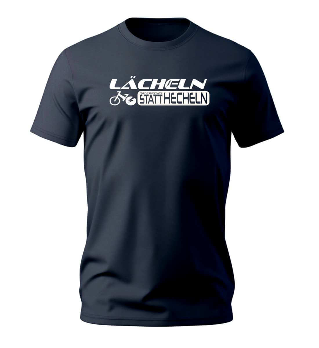 Lächeln statt hecheln | Herren Premium Organic T-Shirt | Farbe: French Navy | Rad&Rucksack