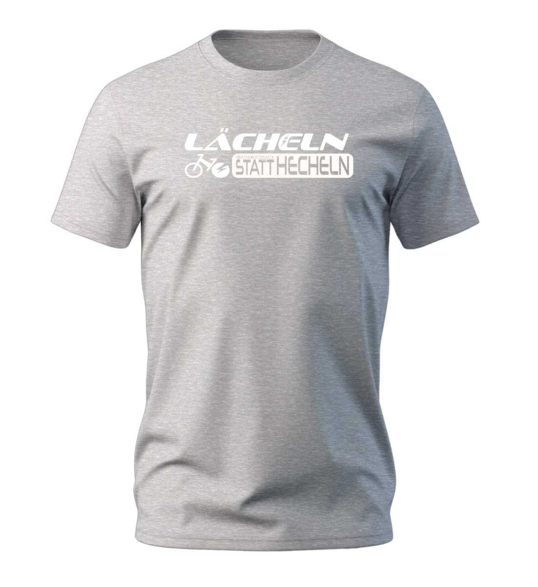 Lächeln statt hecheln | Herren Premium Organic T-Shirt | Farbe: Heather Grey | Rad&Rucksack