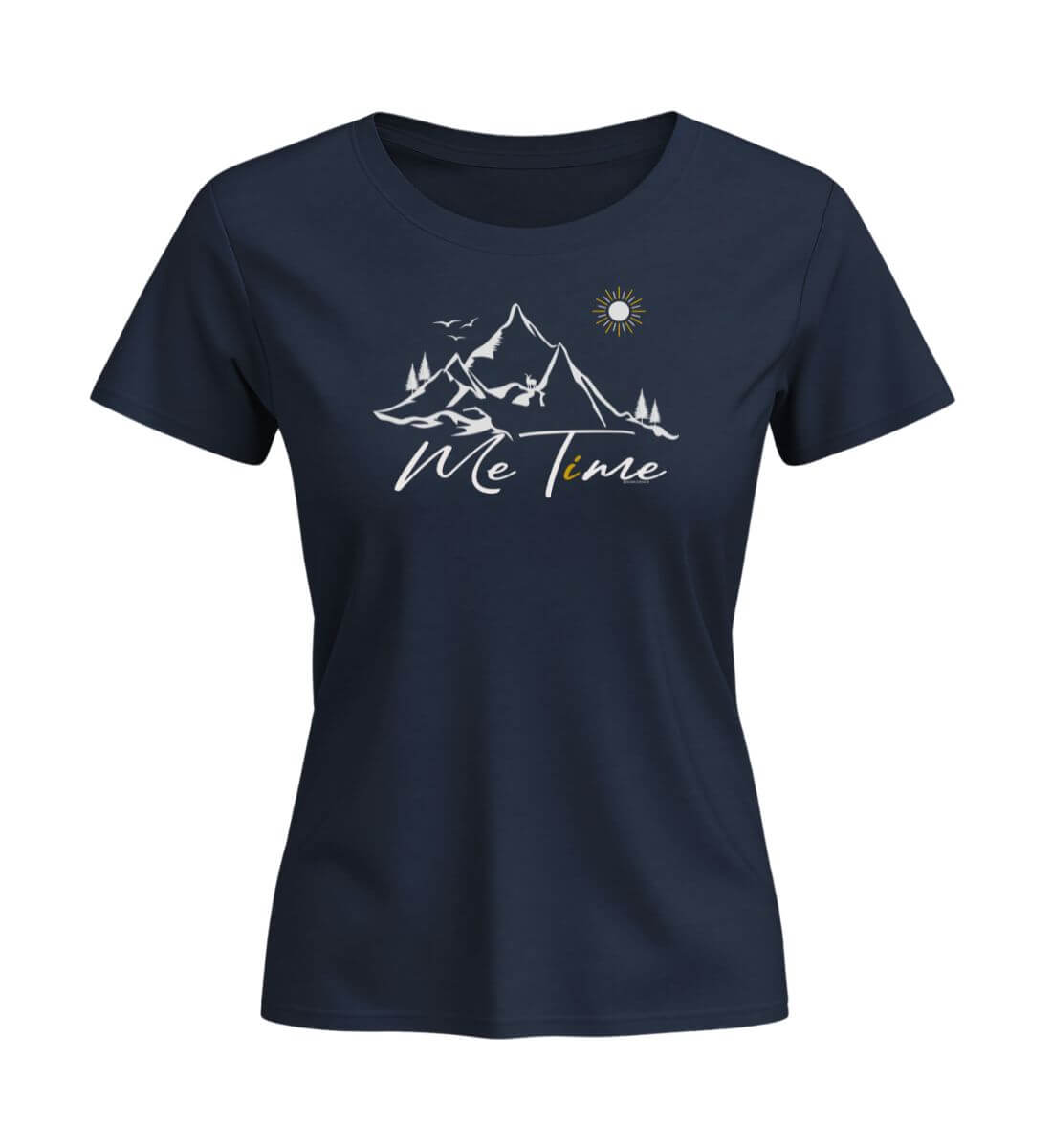 Me Time | Damen Premium Organic T-Shirt (Fitted) | Farbe: French Navy | Rad&Rucksack