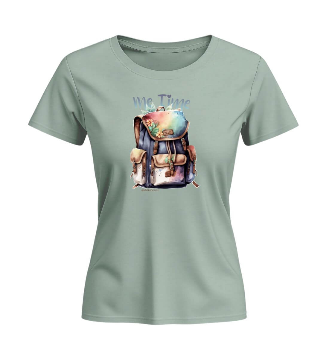 Me Time Wandern | Damen Premium Organic T-Shirt (Fitted) | Farbe: Aloe | Rad&Rucksack