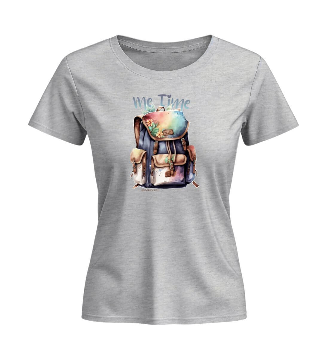 Me Time Wandern | Damen Premium Organic T-Shirt (Fitted) | Farbe: Heather Grey | Rad&Rucksack