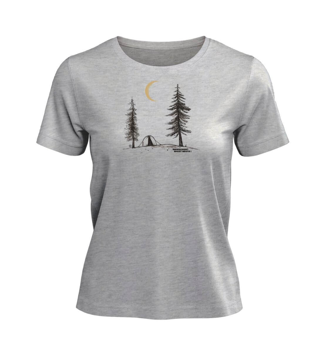 Menschen? Nicht heute! | Damen Premium Organic T-Shirt | Farbe: Heather Grey | Rad&Rucksack