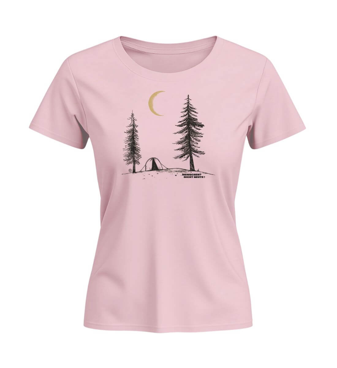 Menschen? Nicht heute! | Damen Premium Organic T-Shirt (Fitted) | Farbe: Cotton Pink | Rad&Rucksack