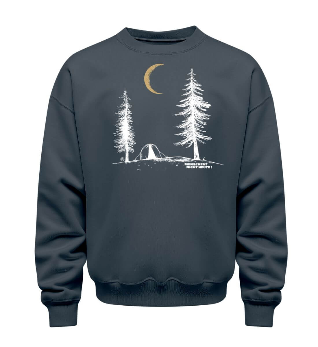 Menschen? Nicht heute! | Unisex Organic Pullover | Farbe: India Ink Grey | Rad&Rucksack