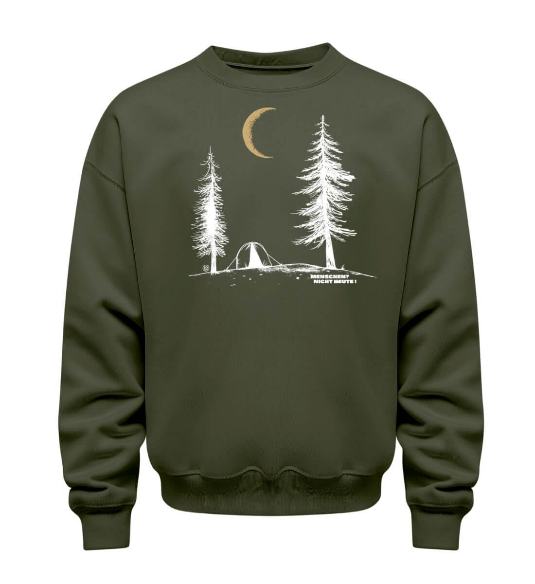 Menschen? Nicht heute! | Unisex Organic Pullover | Farbe: Khaki | Rad&Rucksack