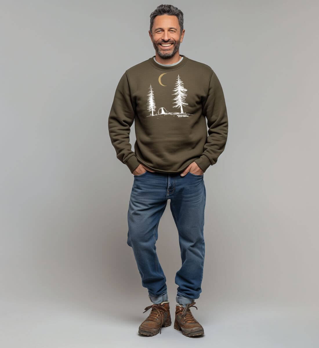 Menschen? Nicht heute! | Unisex Organic Pullover | Farbe: Khaki | Rad&Rucksack