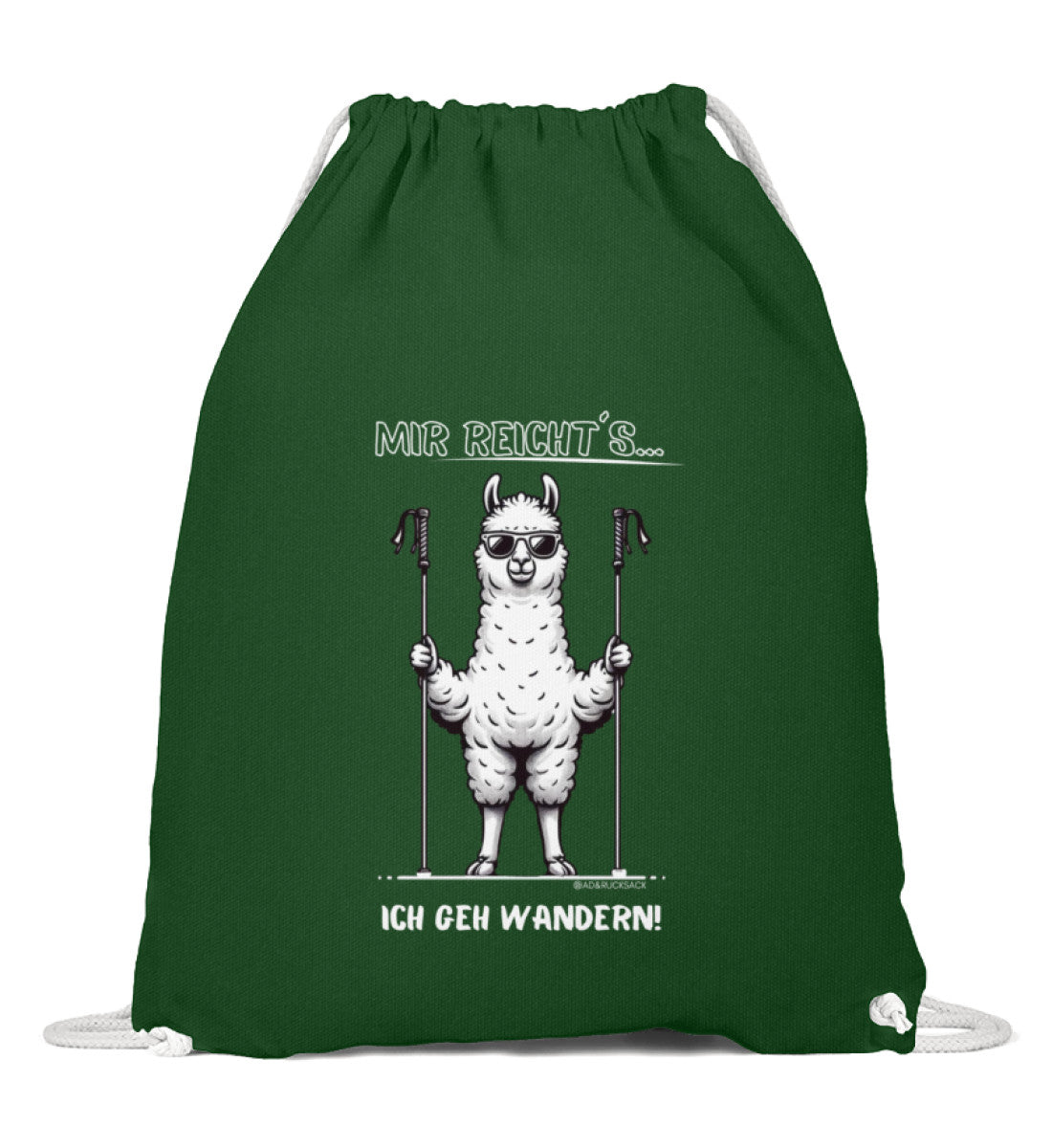 Mir reichts ich geh wandern | Baumwoll Gymsac | Farbe: Dunkelgrün | Rad&Rucksack