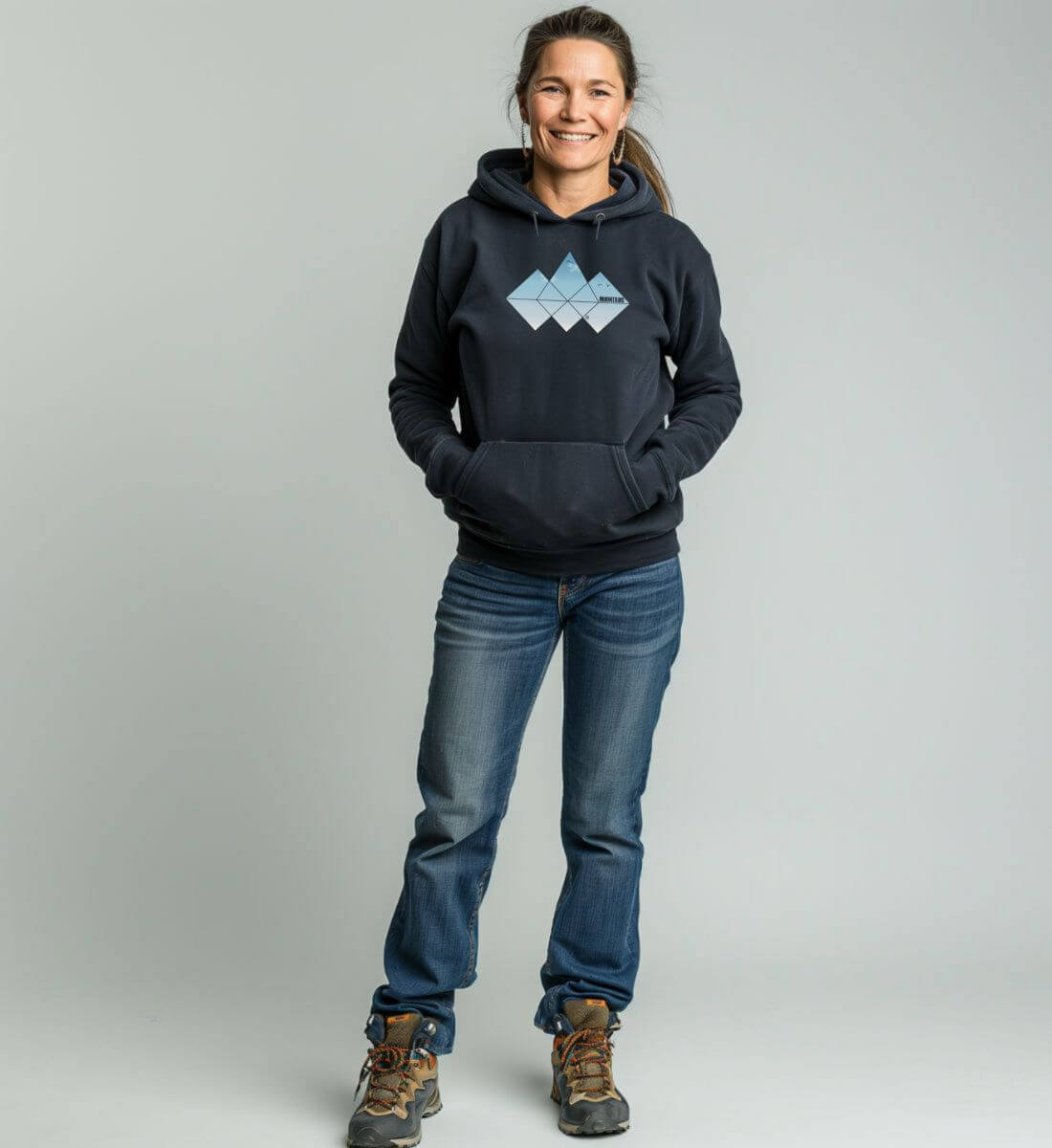 Mountain | Unisex Organic Hoodie | Farbe: Burgundy | Rad&Rucksack