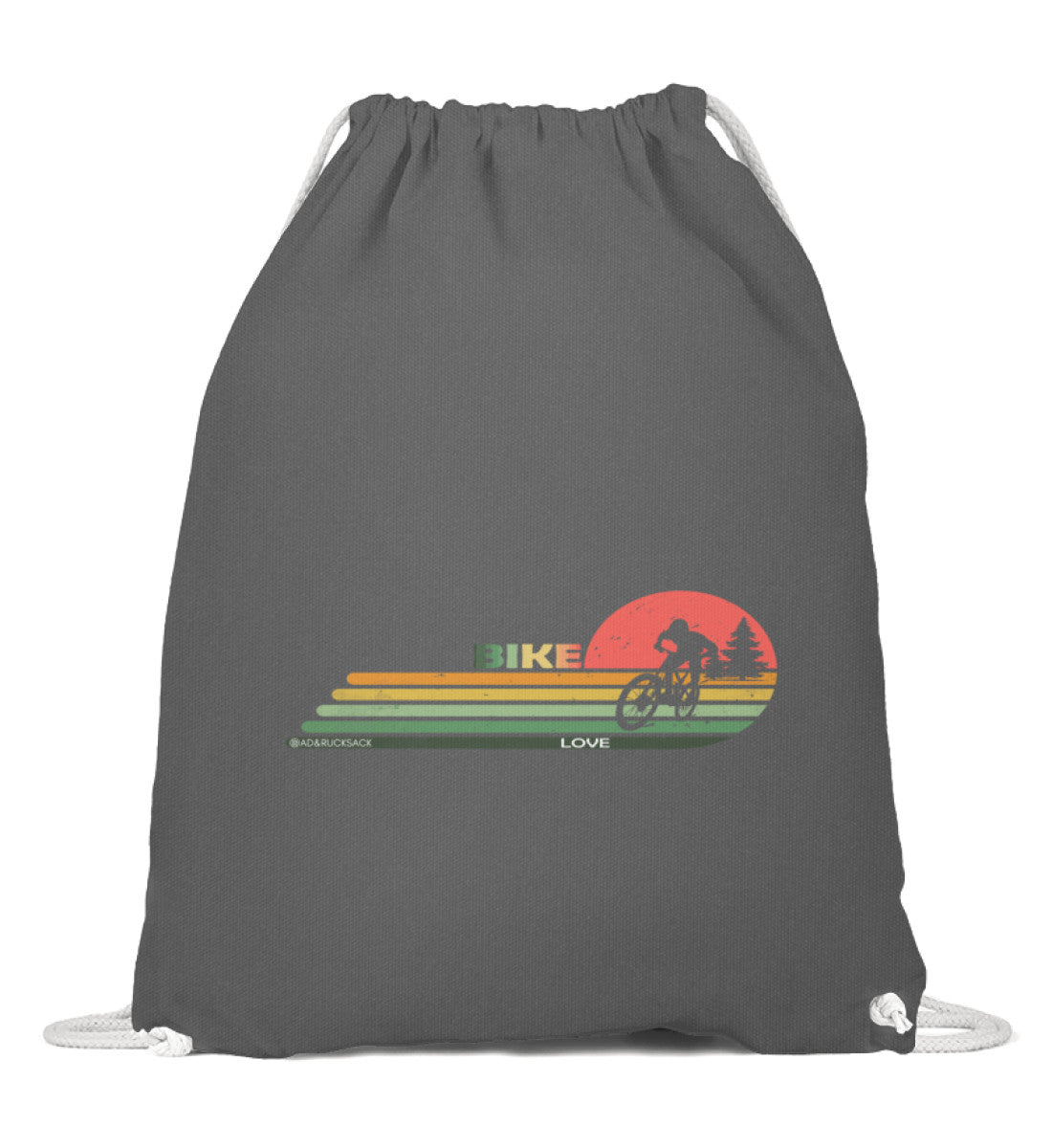 Mountain Bike | Baumwoll Gymsac | Farbe: Grafit Grau | Rad&Rucksack