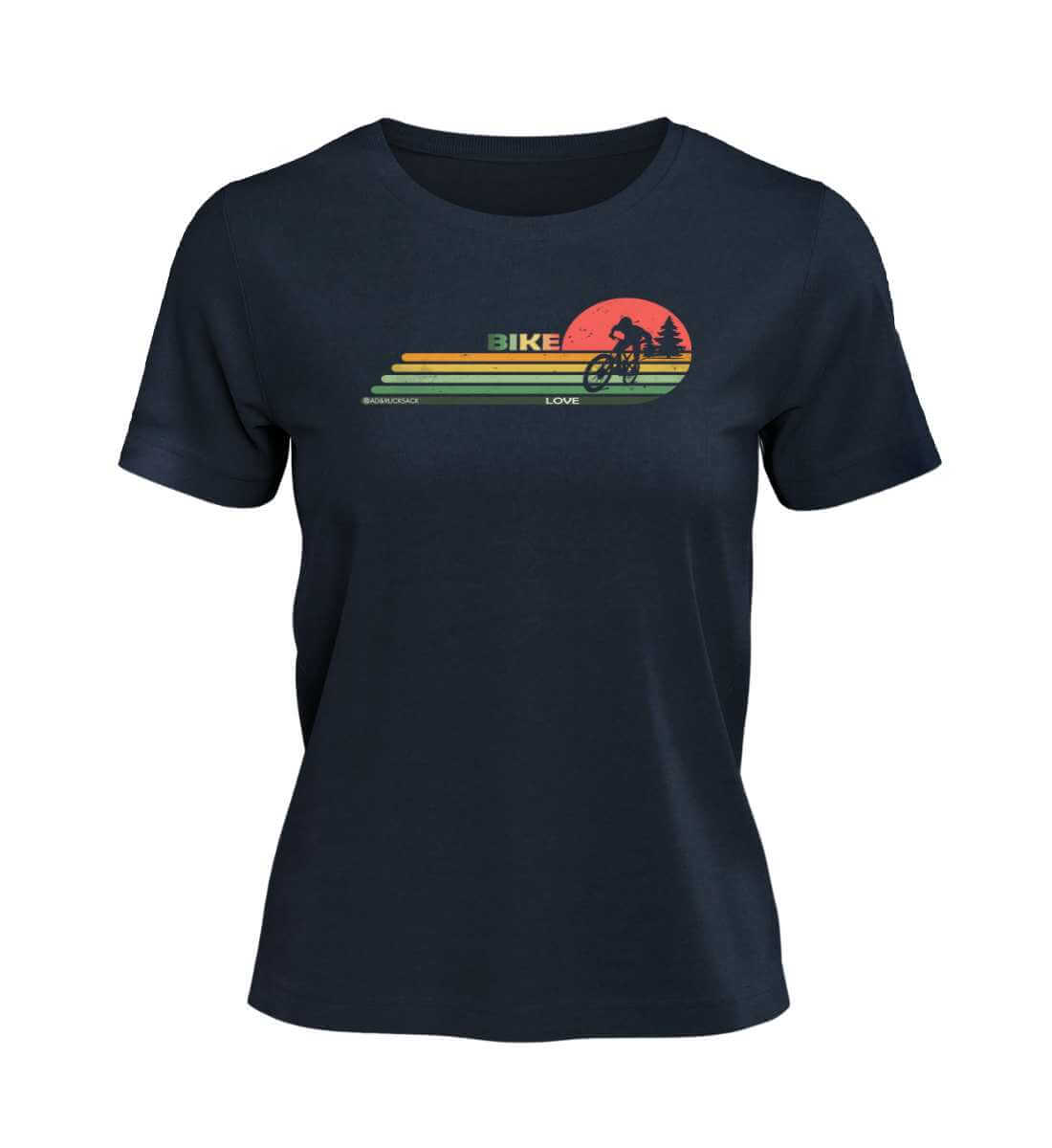 Mountain Bike | Damen Premium Organic T-Shirt | Farbe: French Navy | Rad&Rucksack