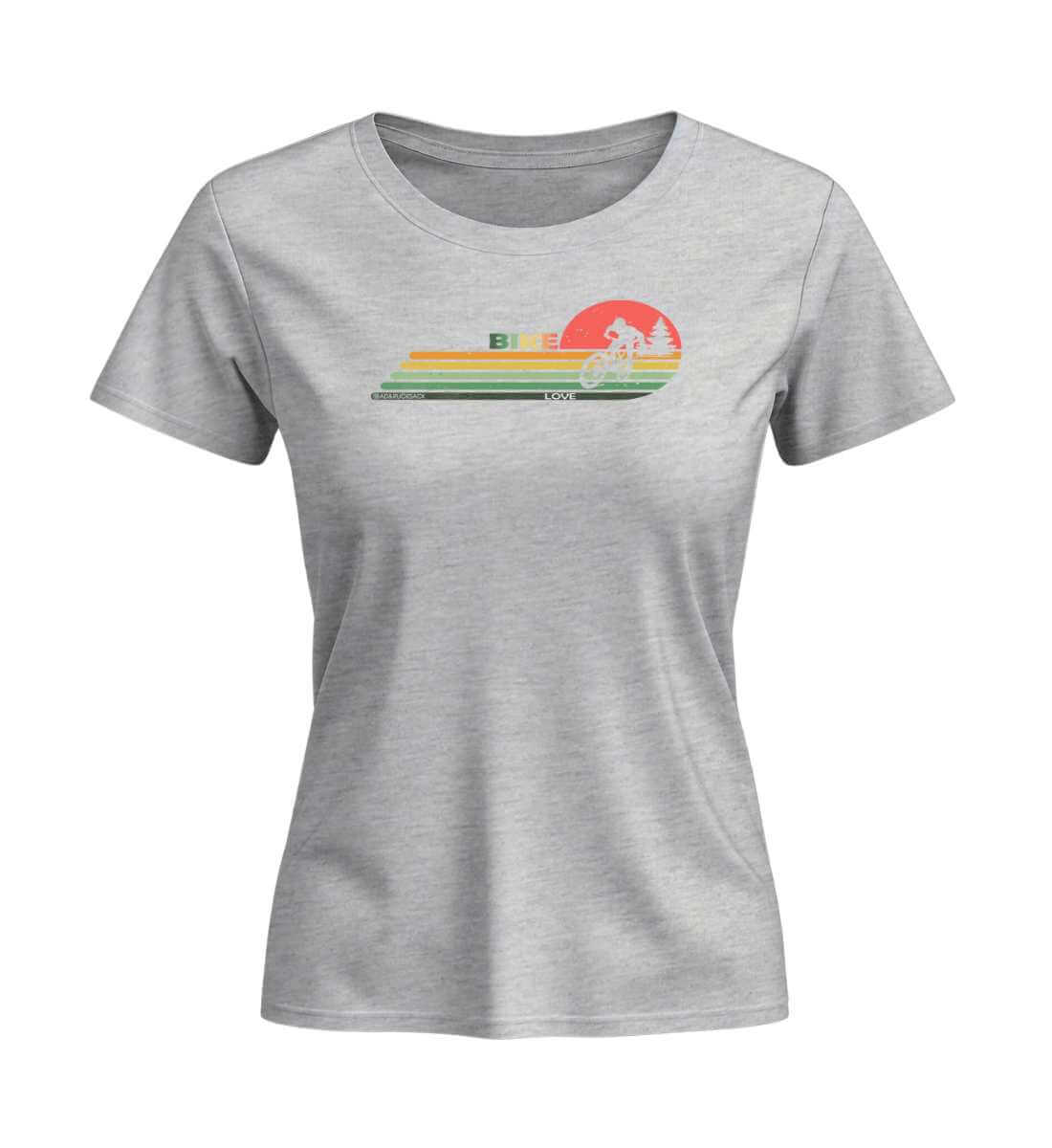 Mountain Bike | Damen Premium Organic T-Shirt (Fitted) | Farbe: Heather Grey | Rad&Rucksack