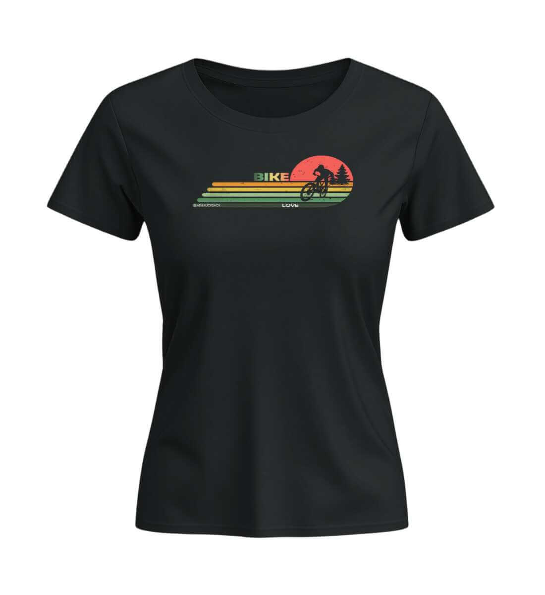 Mountain Bike | Damen Premium Organic T-Shirt (Fitted) | Farbe: Schwarz | Rad&Rucksack