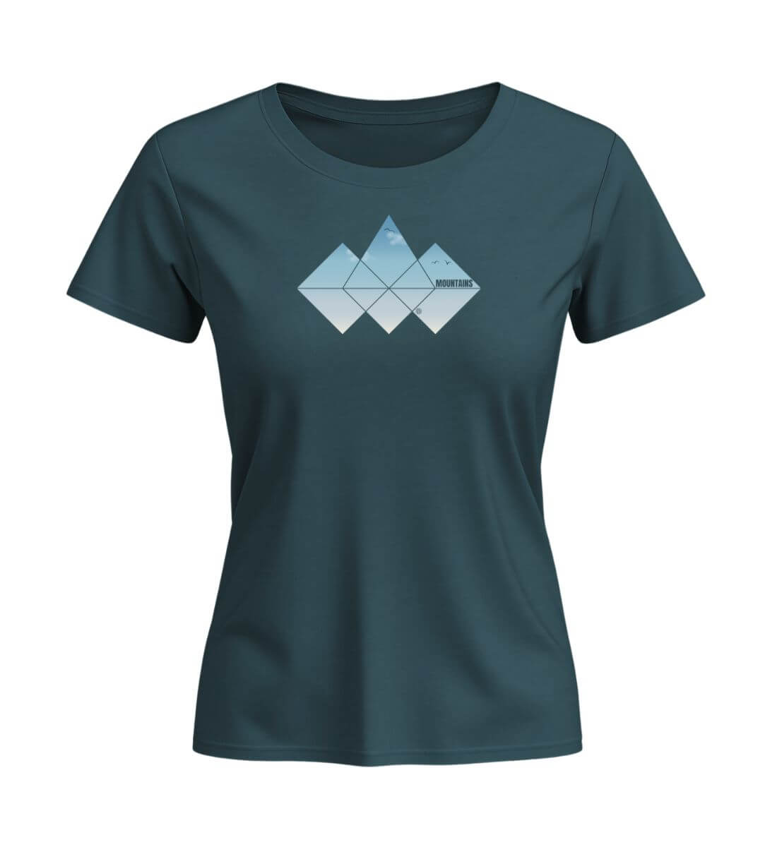 Mountain | Damen Premium Organic T-Shirt (Fitted) | Farbe: Stargazer | Rad&Rucksack
