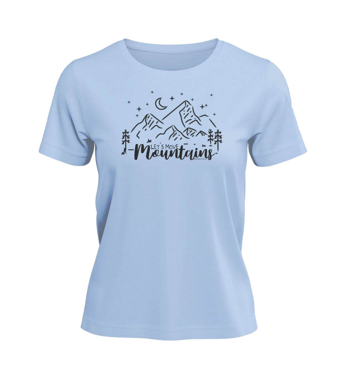 Move Mountains | Damen Premium Organic T-Shirt | Farbe: Blue Soul | Rad&Rucksack