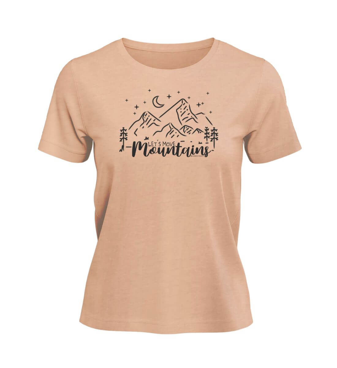 Move Mountains | Damen Premium Organic T-Shirt | Farbe: Fraiche Peche | Rad&Rucksack