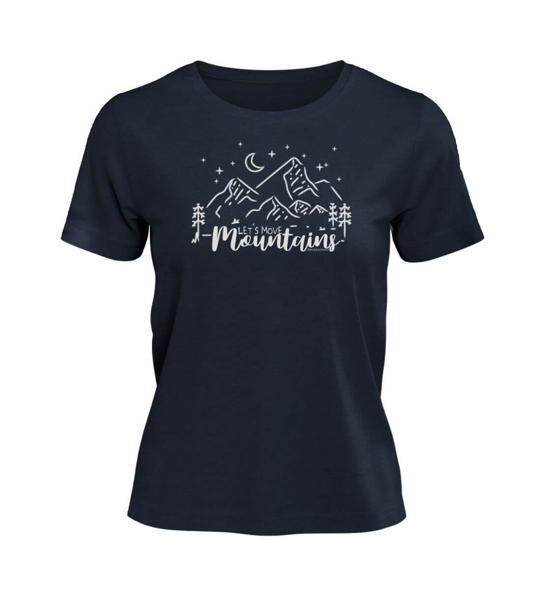 Move Mountains | Damen Premium Organic T-Shirt | Farbe: French Navy | Rad&Rucksack