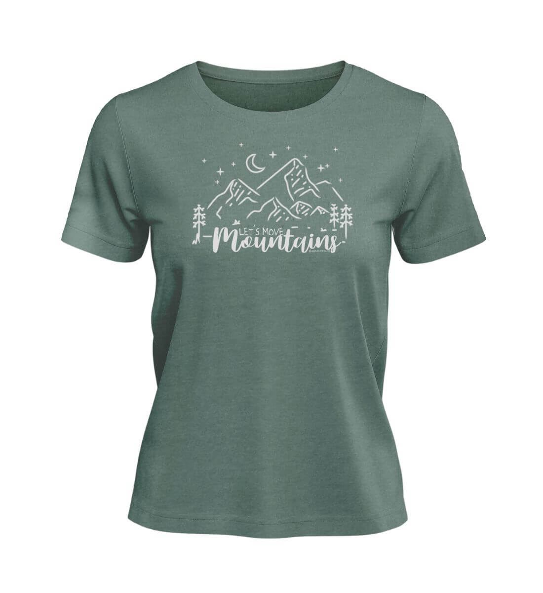 Move Mountains | Damen Premium Organic T-Shirt | Farbe: Green Bay | Rad&Rucksack
