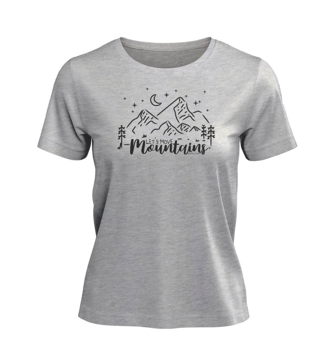 Move Mountains | Damen Premium Organic T-Shirt | Farbe: Heather Grey | Rad&Rucksack