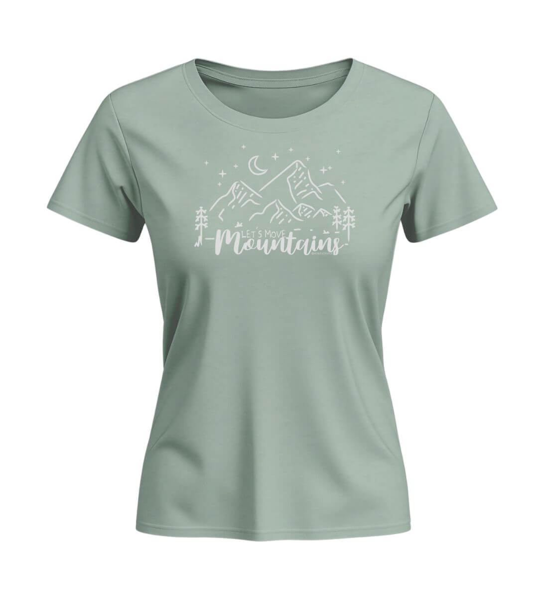Move Mountains | Damen Premium Organic T-Shirt (Fitted) | Farbe: Aloe | Rad&Rucksack