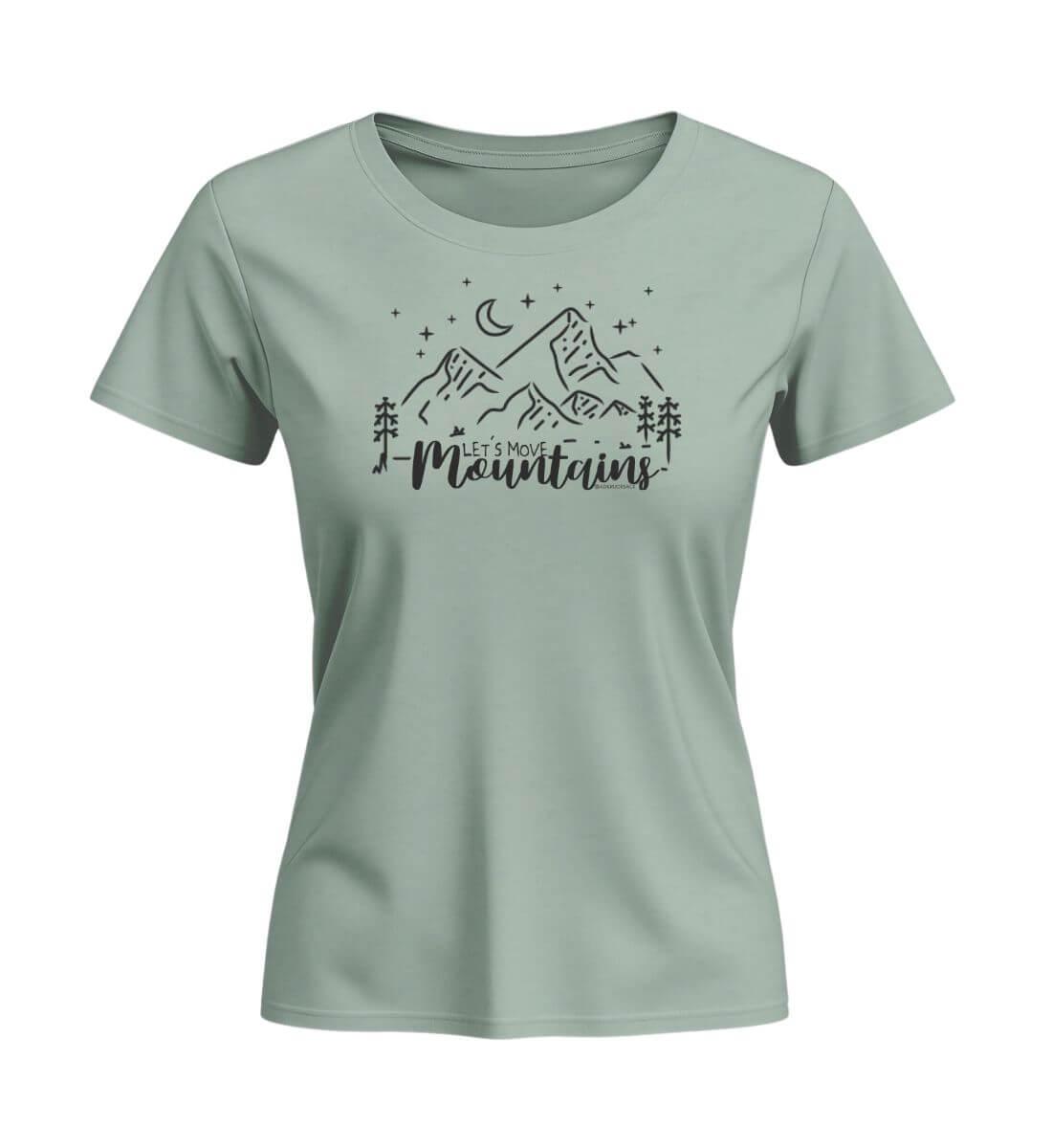 Move Mountains | Damen Premium Organic T-Shirt (Fitted) | Farbe: Aloe | Rad&Rucksack