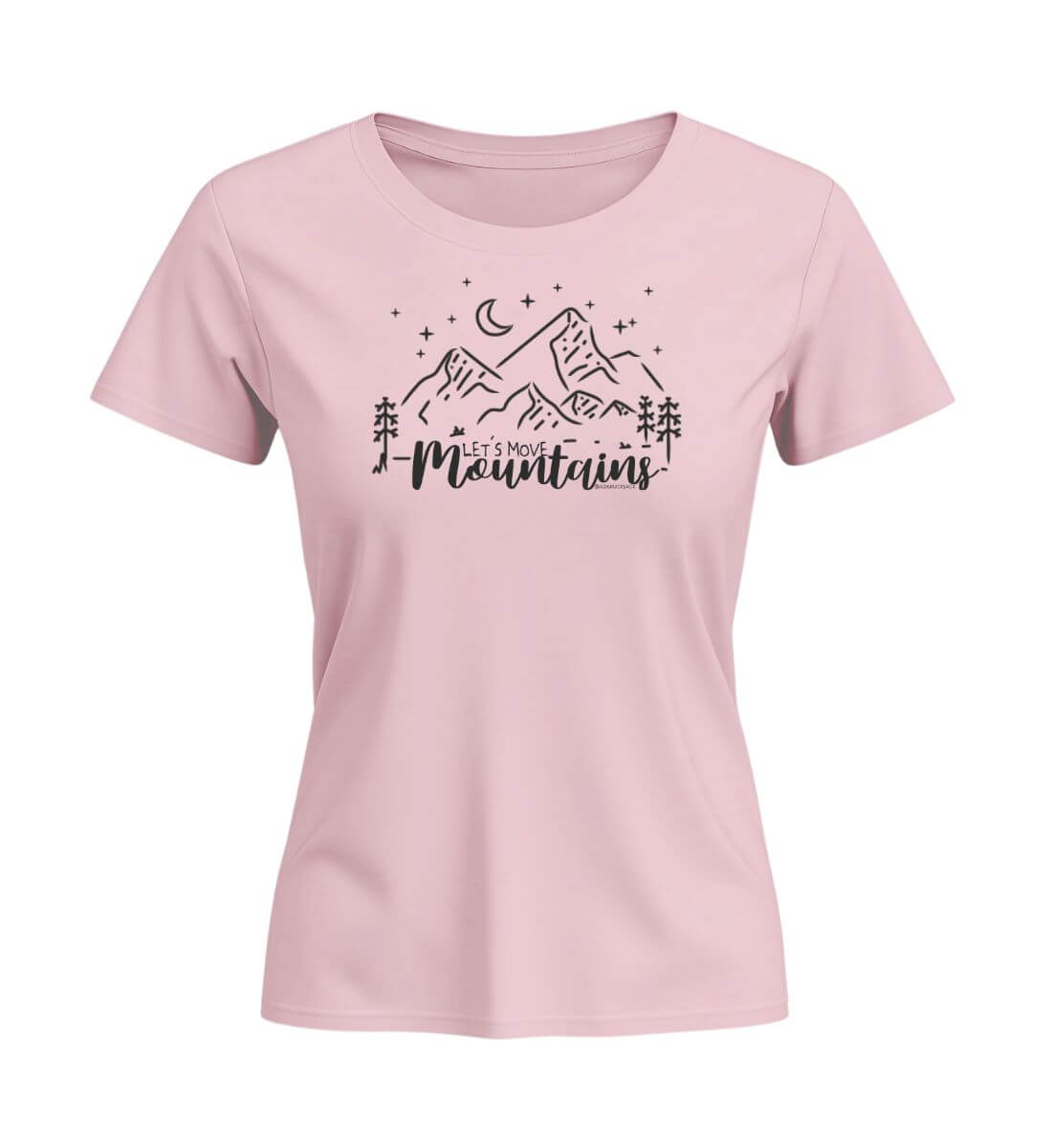 Move Mountains | Damen Premium Organic T-Shirt (Fitted) | Farbe: Cotton Pink | Rad&Rucksack