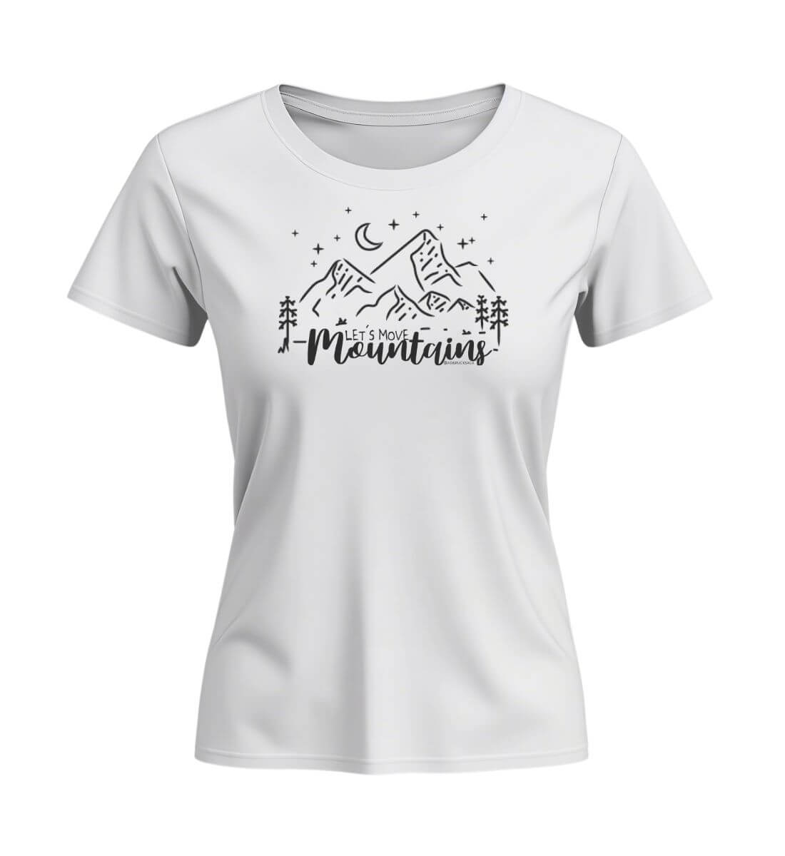 Move Mountains | Damen Premium Organic T-Shirt (Fitted) | Farbe: White | Rad&Rucksack