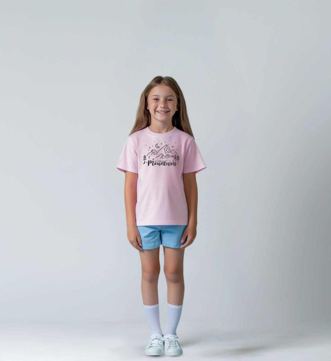 Move Mountains Kids | Kinder Premium Organic T-Shirt | Farbe: Caribbean Blue | Rad&Rucksack