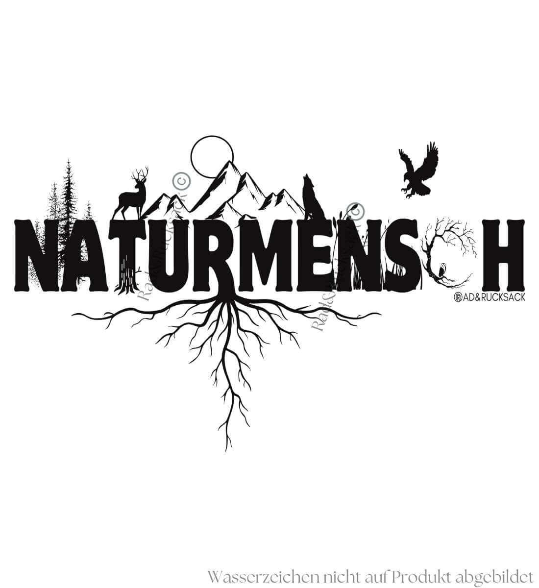 Naturmenschen | Herren V-Neck Premium Organic T-Shirt | Farbe: Schwarz | Rad&Rucksack