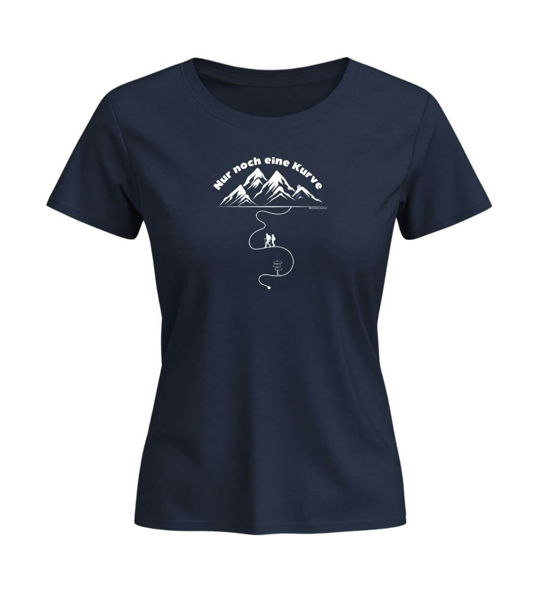 Nur noch eine Kurve | Damen Premium Organic T-Shirt (Fitted) | Farbe: French Navy | Rad&Rucksack