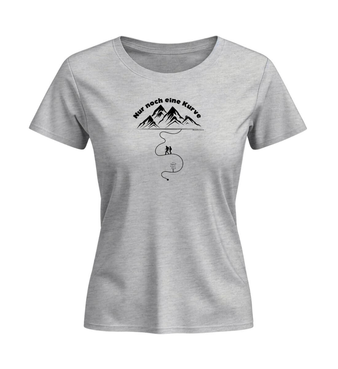Nur noch eine Kurve | Damen Premium Organic T-Shirt (Fitted) | Farbe: Heather Grey | Rad&Rucksack