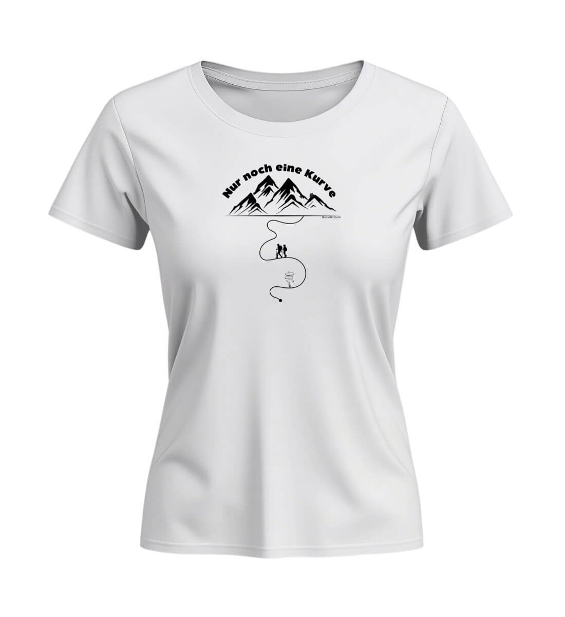 Nur noch eine Kurve | Damen Premium Organic T-Shirt (Fitted) | Farbe: White | Rad&Rucksack