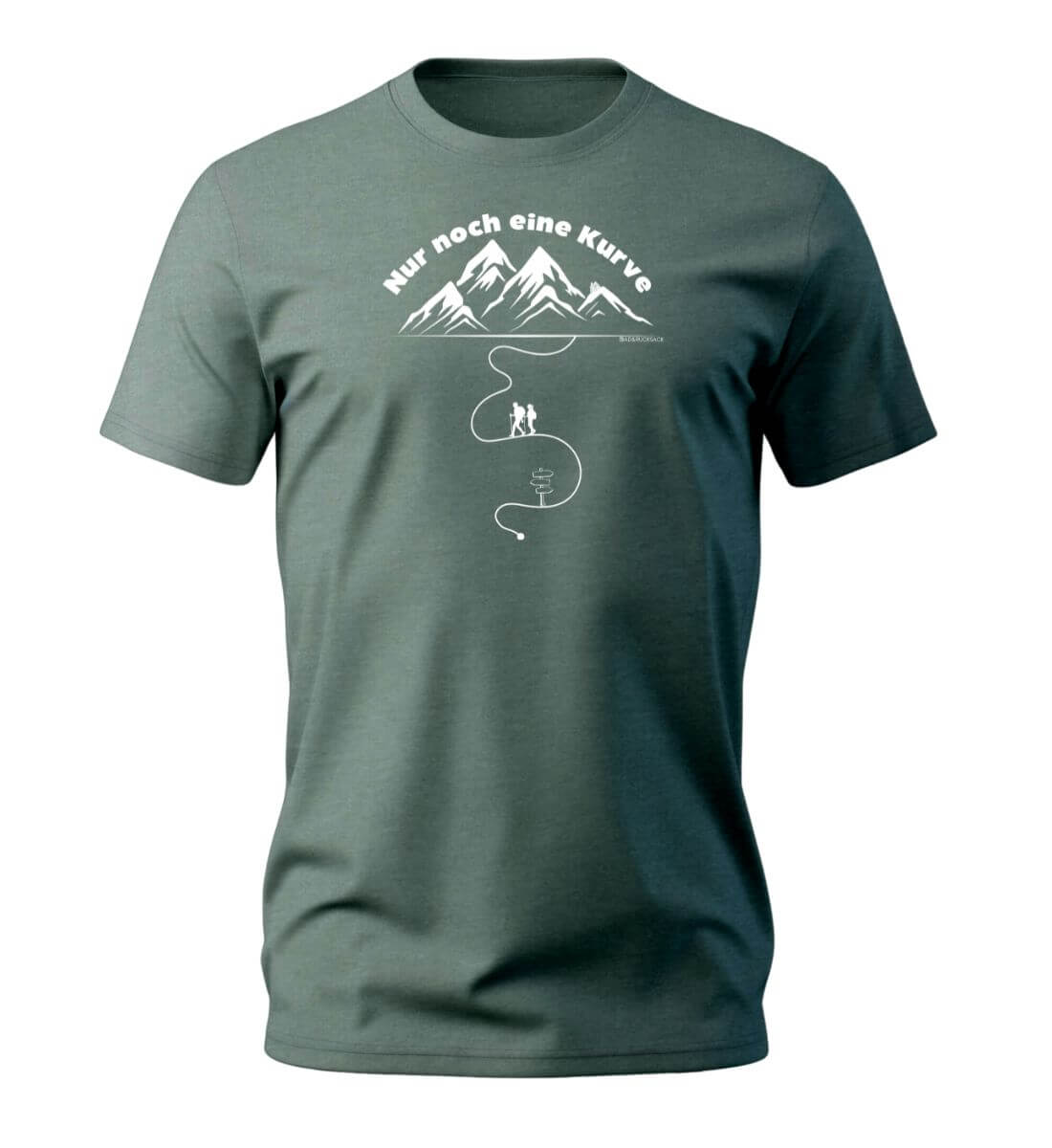 Nur noch eine Kurve | Herren Premium Organic T-Shirt | Farbe: Green Bay | Rad&Rucksack