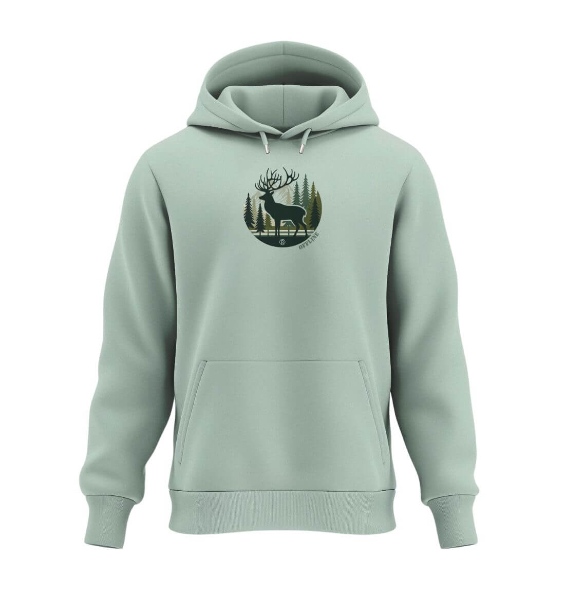 Offline Hirsch | Unisex Organic Hoodie | Farbe: Aloe | Rad&Rucksack