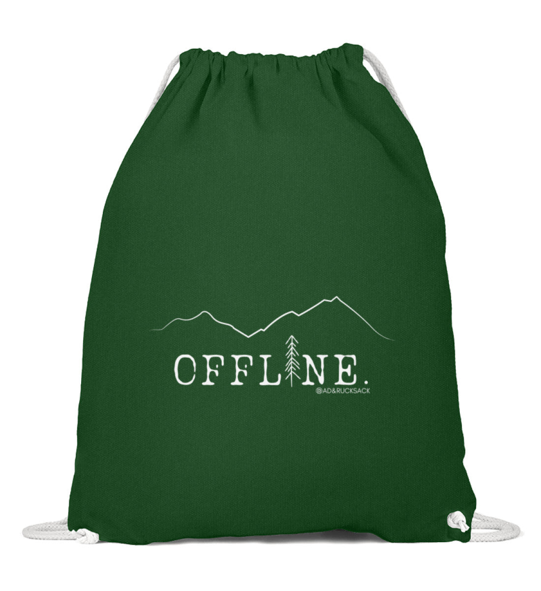 Offline. | Baumwoll Gymsac | Farbe: Dunkelgrün | Rad&Rucksack