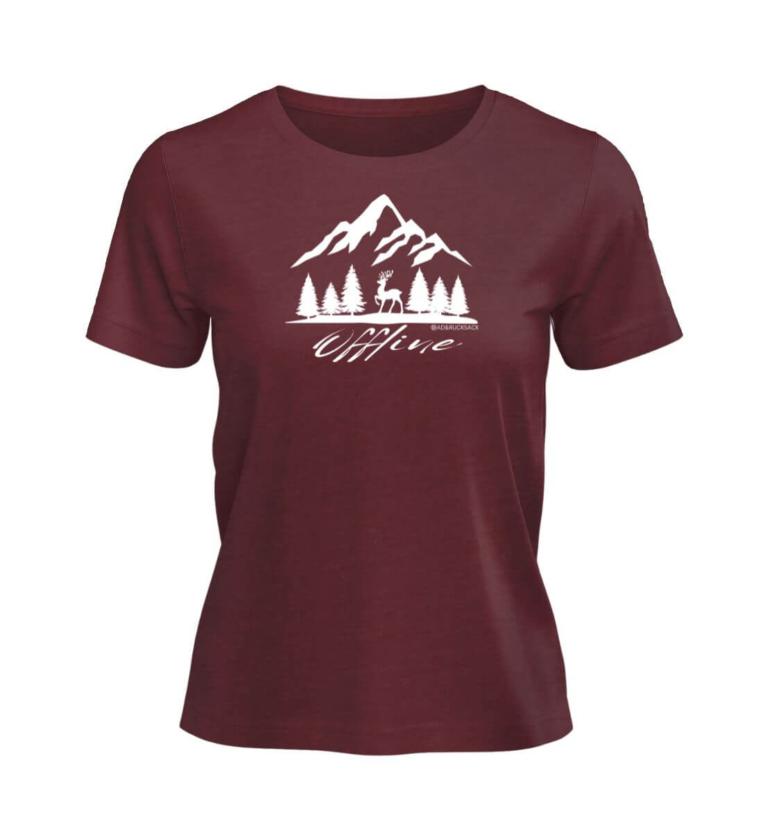 Offline Berg | Damen Premium Organic T-Shirt | Farbe: Burgundy | Rad&Rucksack