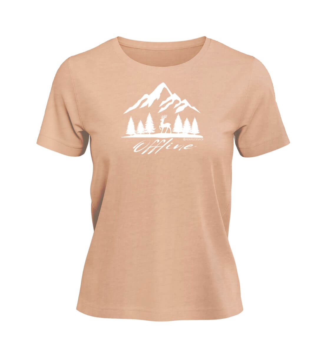 Offline Berg | Damen Premium Organic T-Shirt | Farbe: Fraiche Peche | Rad&Rucksack