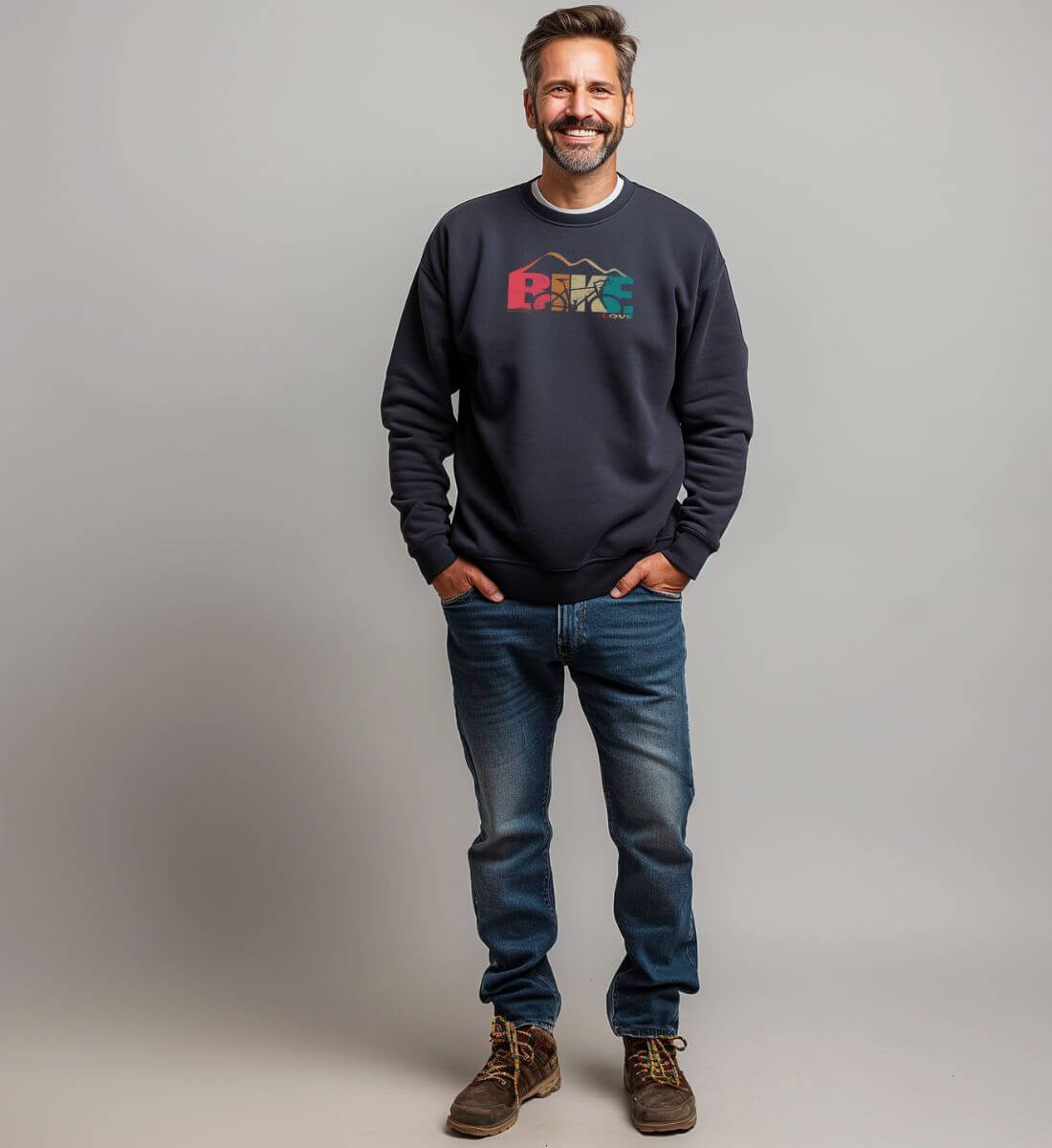 Rennrad Love | Unisex Organic Pullover | Farbe: Heather Grey | Rad&Rucksack