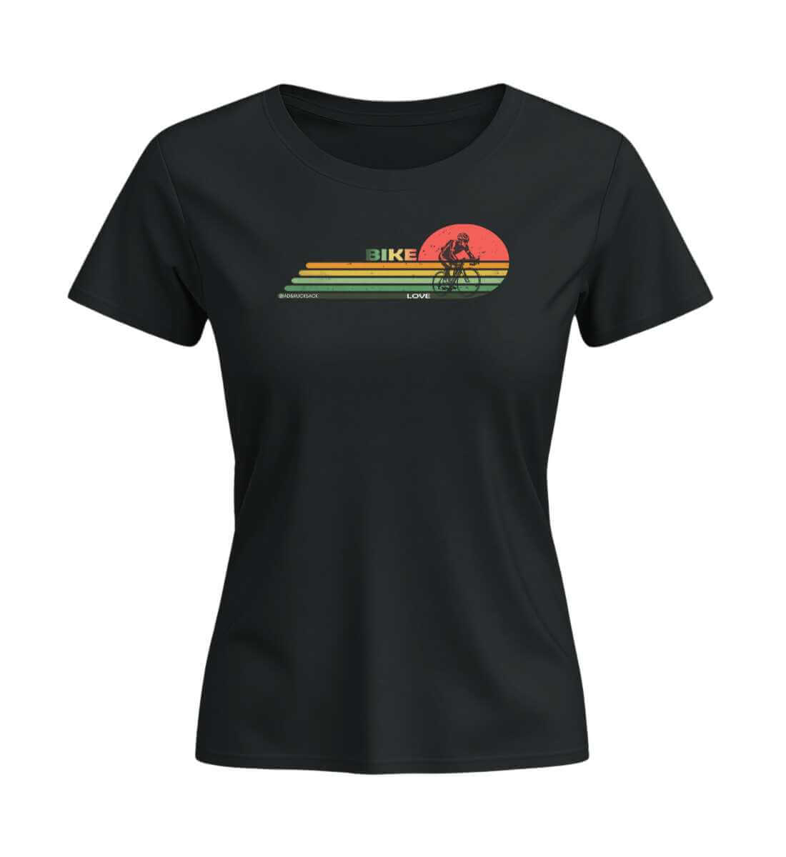Rennrad | Damen Premium Organic T-Shirt (Fitted) | Farbe: Schwarz | Rad&Rucksack