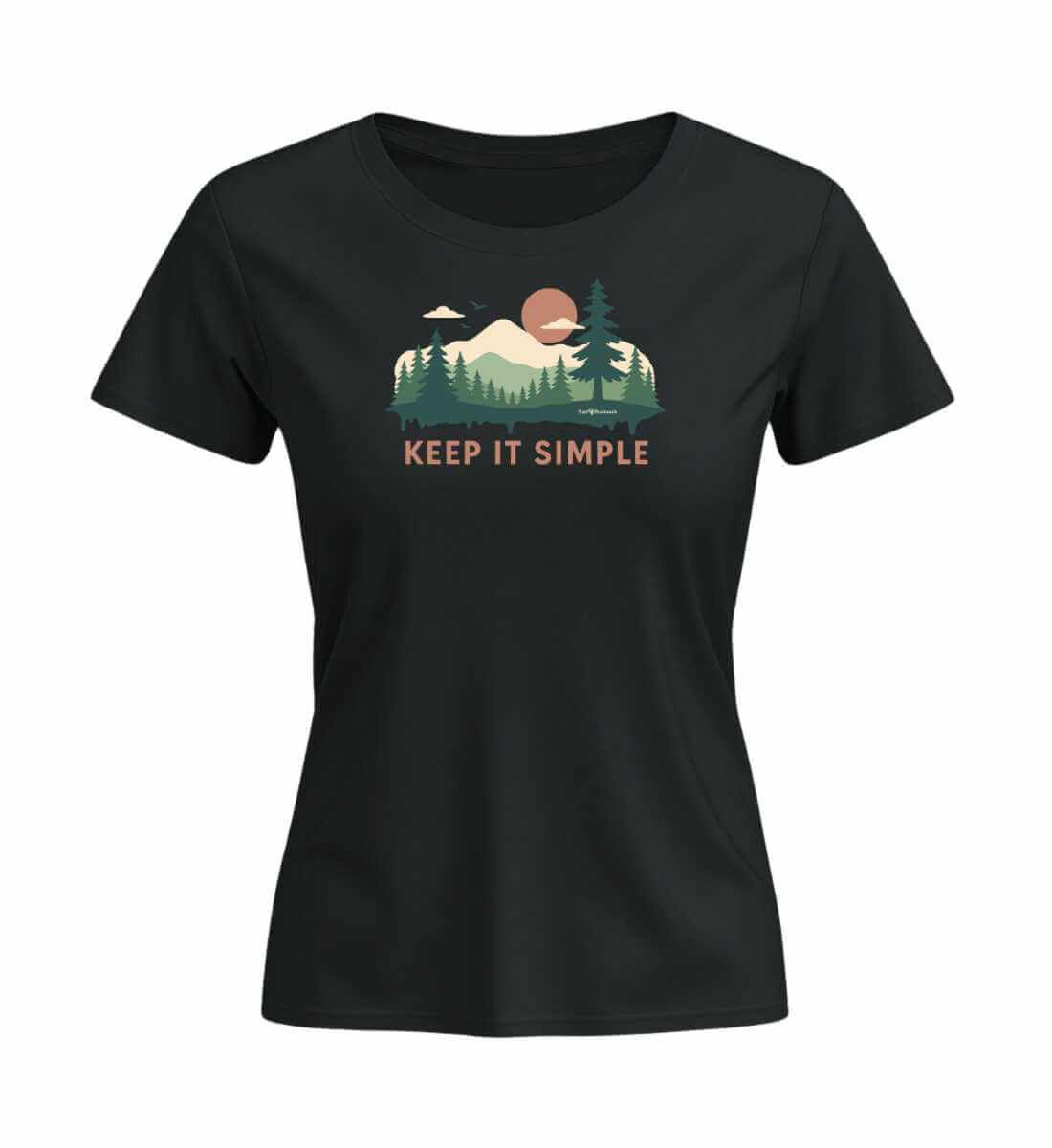 Keep it Simple | Damen Premium Organic T-Shirt (Fitted) | Farbe: Black | Rad&Rucksack