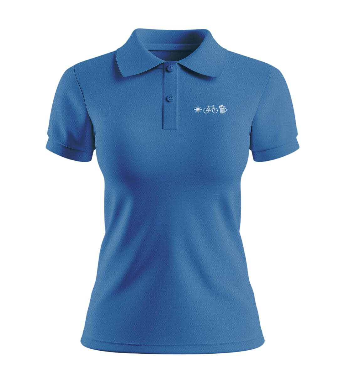 Sonne Bike Bier Stick | Damen Premium Organic Poloshirt | Farbe: Royal Blue | Rad&Rucksack