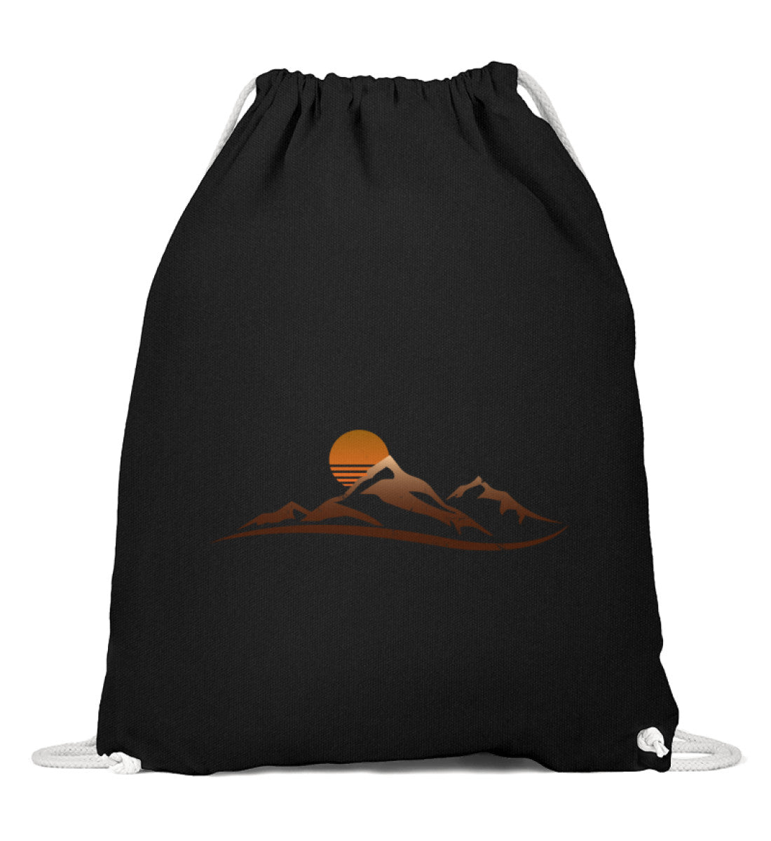 Sonnenuntergang Berg | Baumwoll Gymsac | Farbe: Schwarz | Rad&Rucksack