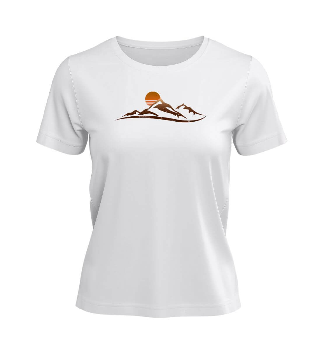 Sonnenuntergang Berg | Damen Premium Organic T-Shirt | Farbe: White | Rad&Rucksack