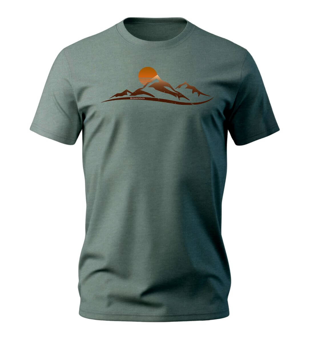 Sonnenuntergang Berg | Herren Premium Organic T-Shirt | Farbe: Green Bay | Rad&Rucksack