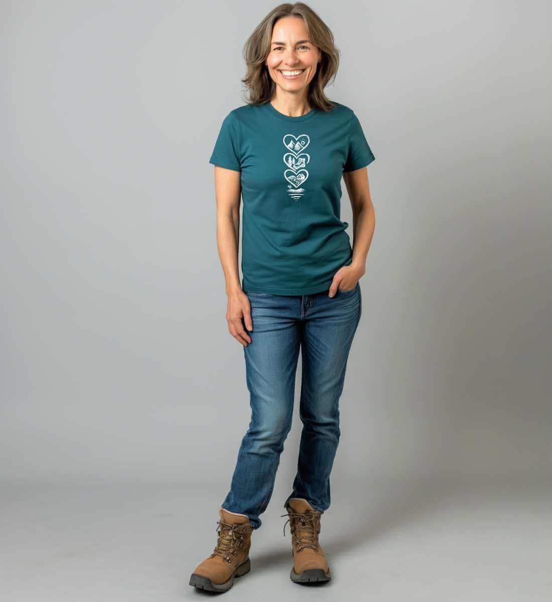 Berg Wandern | Damen Premium Organic T-Shirt | Farbe: Blue Soul | Rad&Rucksack
