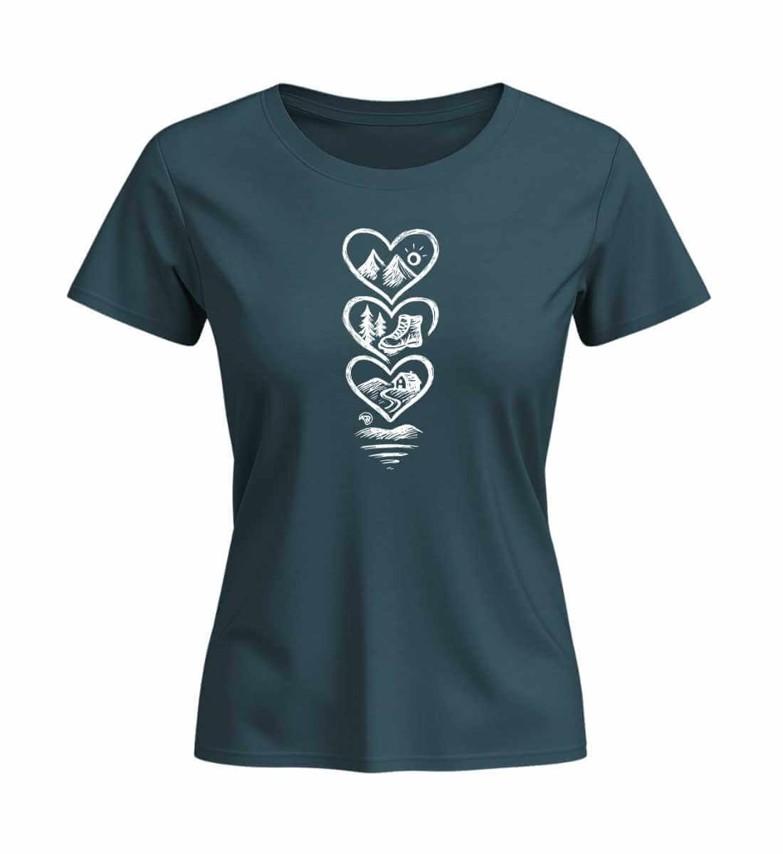 Berg Wandern | Damen Premium Organic T-Shirt (Fitted) | Farbe: Stargazer | Rad&Rucksack