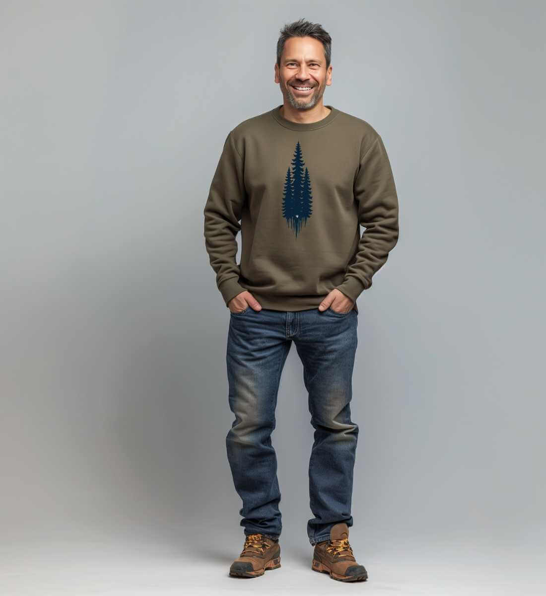 Tannen | Unisex Organic Pullover | Farbe: Khaki | Rad&Rucksack