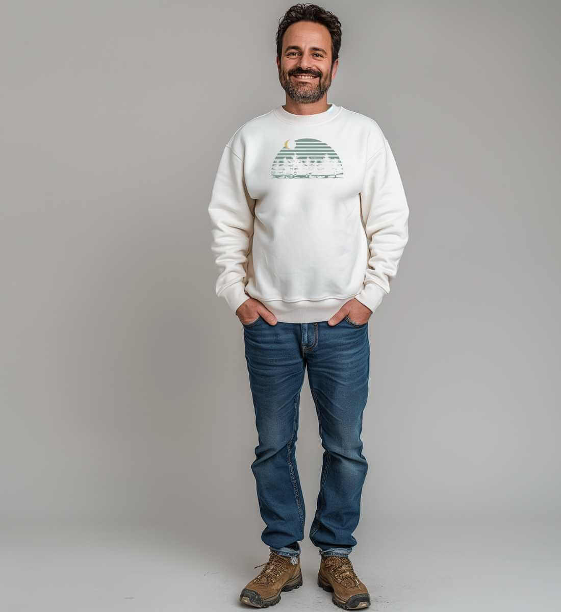 Tannenwald | Unisex Organic Pullover | Farbe: White | Rad&Rucksack