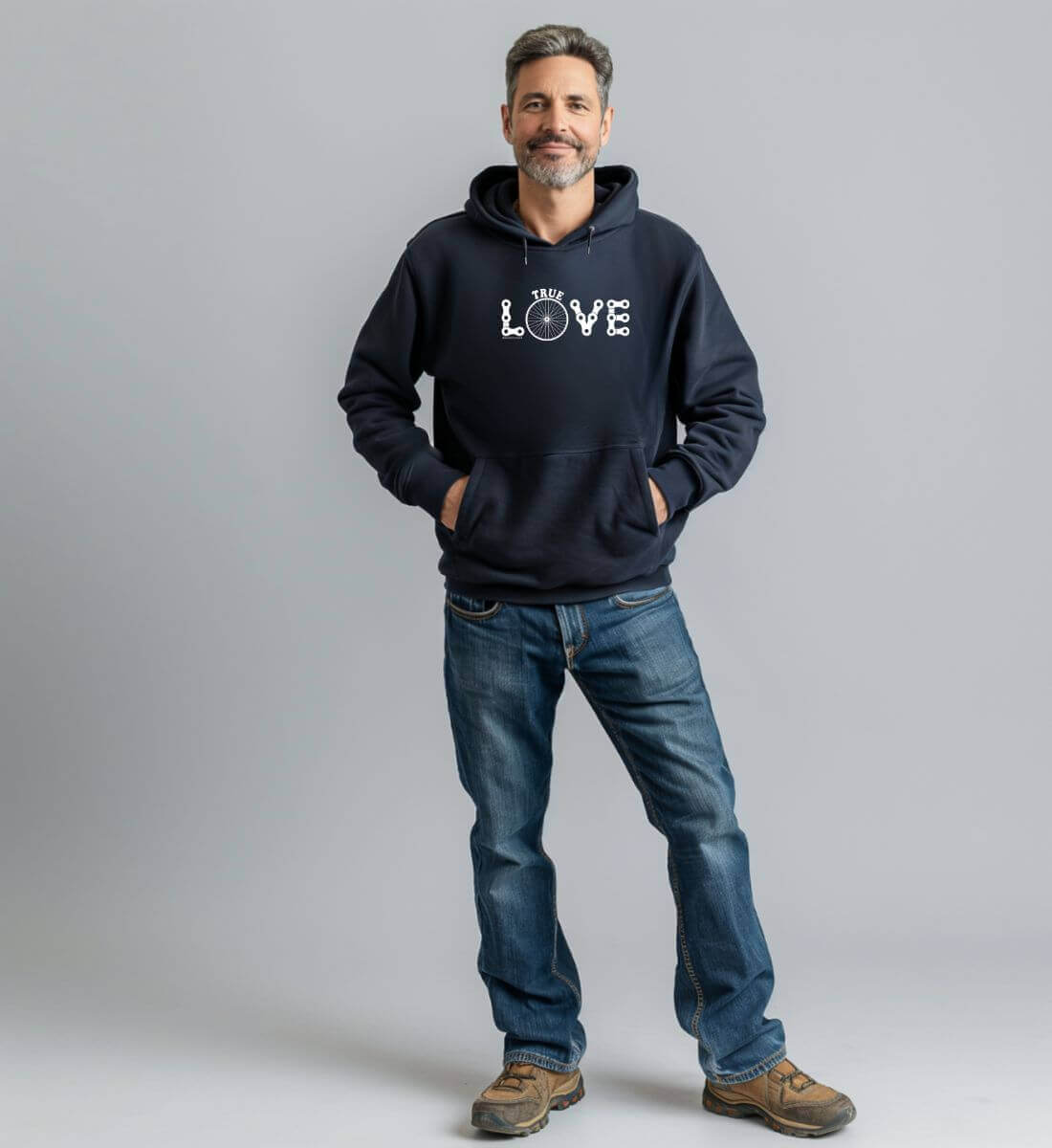 True Love | Unisex Organic Hoodie | Farbe: French Navy | Rad&Rucksack